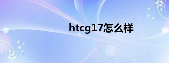 htcg17怎么样
