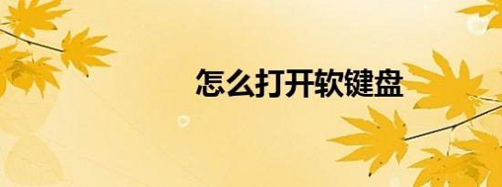 怎么打开软键盘