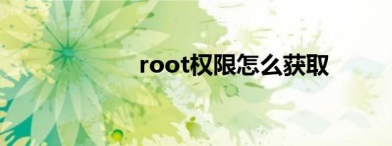 root权限怎么获取