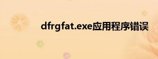 dfrgfat.exe应用程序错误